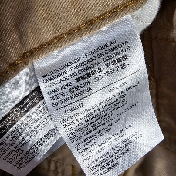 Levi’s 508 Slim Straight Chino Pants Mens 30x32 (Fits 30x30) Tan Minimal Street - Picture 5 of 14